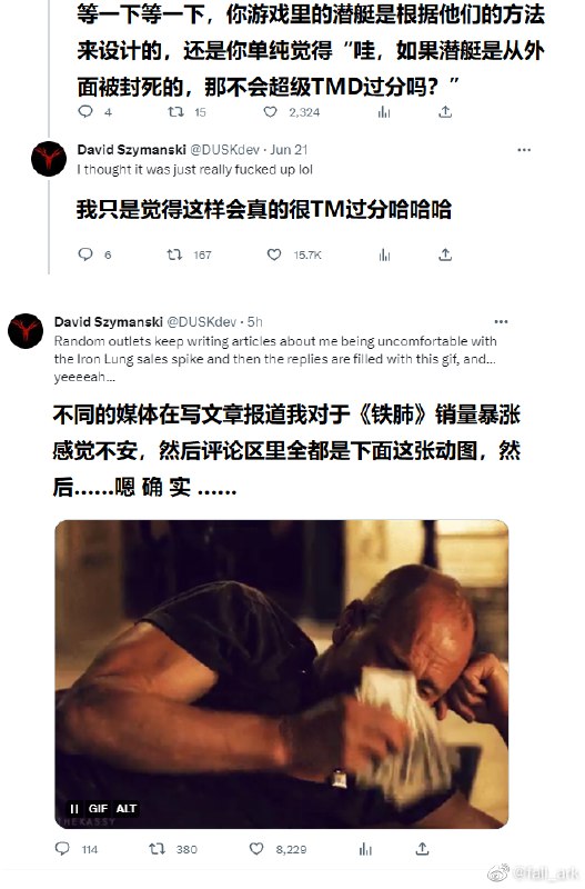 泰坦尼克号观光潜艇失事的这几天，不少以潜艇和深海为主题的恐怖游戏得到大量关注，同样是“潜艇从外面封死”的《铁肺（Iron Lung）》开发者感叹游戏突然卖出了很多份“感觉很不对”，《潜渊症（Barotrauma）》和《GTA》纷纷出现潜艇的相关mod，亚马逊上的相关手柄则被刷了一堆差评 sourcefrom Web to Album泰坦尼克号观光潜艇失事的这几天，不少以潜艇和深海为主题的恐怖游戏得到大量关注，同样是“潜艇从外面封死”的《铁肺（Iron Lung）》开发者感叹游戏突然卖出了很多份“感觉很不对”，《潜渊症（Barotrauma）》和《GTA》纷纷出现潜艇的相关mod，亚马逊上的相关手柄则被刷了一堆差评 sourcefrom Web to Album