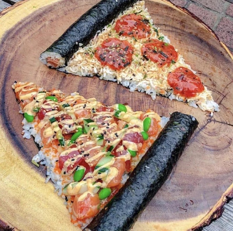 messed up foods:anybody want a slice of pushi 