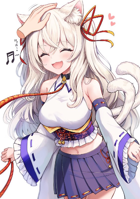 桜あに🦊:なでなで白猫又ちゃん🐱 