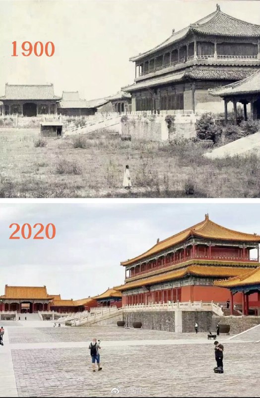 故宫 1900年与2020年 1900年老佛爷仓皇出逃后无人打理的故宫 Tweet by @qSCq7vqM911Vo2sfrom 通商寬衣🎽👚🥼🧥👕👔