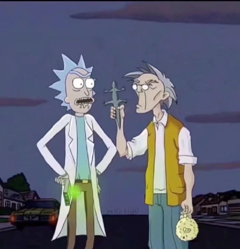 老爹:要用魔法打败魔法Rick Sanchez:放你 *嗝* 妈的彩 *嗝* 虹狗屁from 锋窝