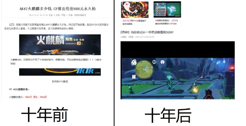 一张图说明我国人民生活水平有显著提高十年前花688/888买个火麒麟被人笑傻逼十年后十单648抽个纸片人 洒洒水啦或者说 二次元钱比杀马特好骗？