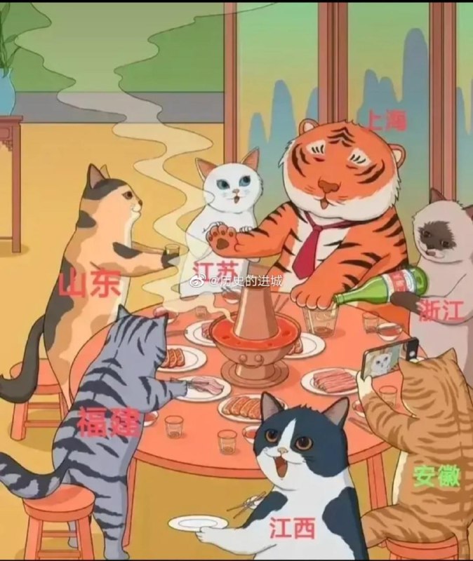 看到一张华东六省一市的关系图，原作者太有才华了