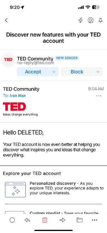 账号删了还能给我发邮件，TED你真厉害from 404 Information